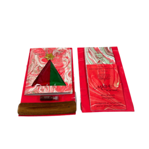 Kerstcadeau - kaart - met geurkussentje (rood/groen)