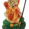 Ganesh middel liggend + geverfd - Blad