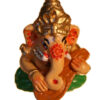 Ganesh muzikantje geverfd, klein (sitar)