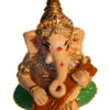 Ganesh muzikantje geverfd, middelgroot (sitar)