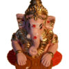 Ganesh muzikantje geverfd, middelgroot (tabla)