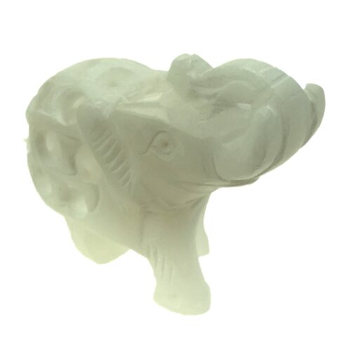 olifant in olifant albast - slurf omhoog - 6 x 3 x 6cm - Afbeelding 3