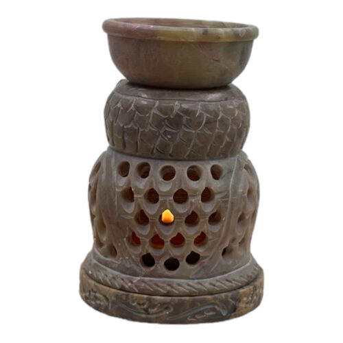Aromalamp - speksteen - gekerfd (uil) - Afbeelding 4