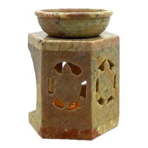 Aromalamp speksteen handgekerfd, shilpad