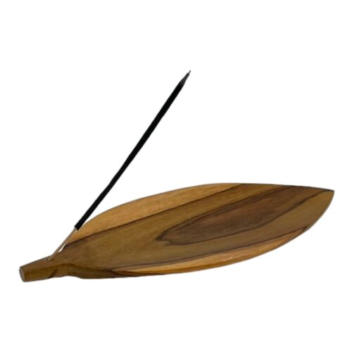 Teakhout blad wierookhouder
