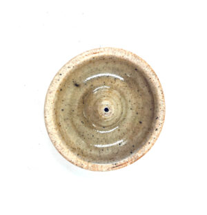 Keramiek wierookhouder rond glad/beige